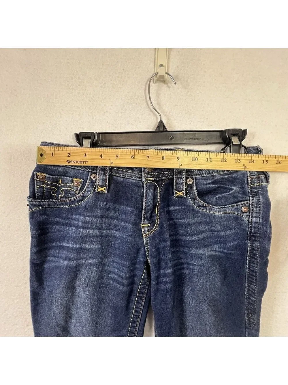 Rock Revival Women Jessica Skinny Jeans Rhinestones Logo Size 28 x 30